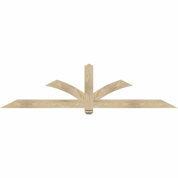 Ekena Millwork Redmond Rough Sawn Timber Gable Bracket, Douglas Fir, 84"W x 21"H x 2"D x 4"F, 6/12 Pitch GBW084X21X0204RED00RDF - main